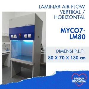 MYCO7-LM80 Laminar Air Flow Vertikal/Horizontal | HEPA H14 Sterilisasi Lab Kultur | Material HPL Ringan & Ekonomis | LAF Steril