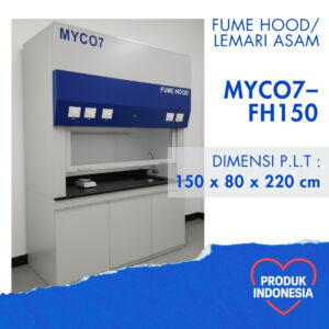 MYCO7-FH150 Fume Hood 150 cm – Lemari Asam Laboratorium Kapasitas 2 Operator - HPL Laminated Plywood