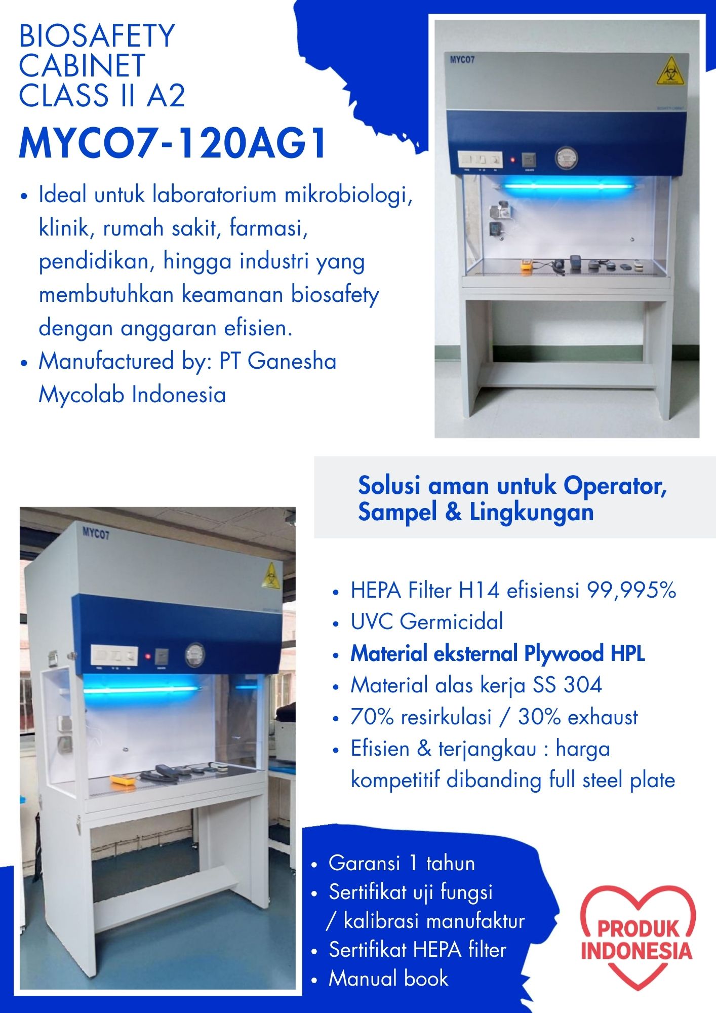 BIOSAFETY CABINET BSC CLASS II A2 MYCO7-120AG1 BROSUR KATALOG 2026 P1