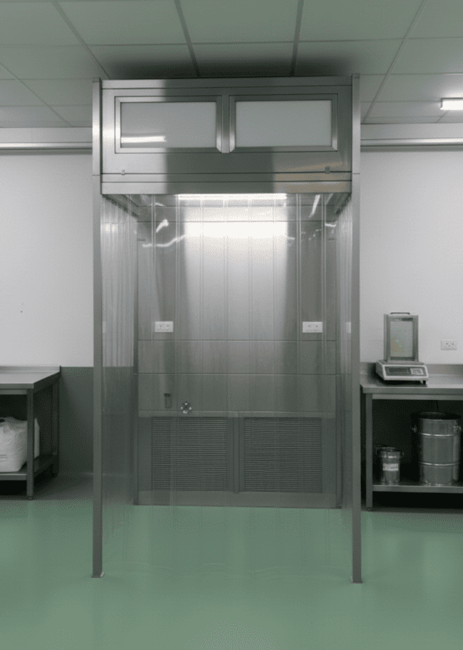 Dispensing weighing booth reverse laminar air flow p2