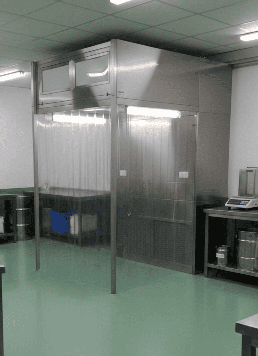 Dispensing weighing booth reverse laminar air flow p3