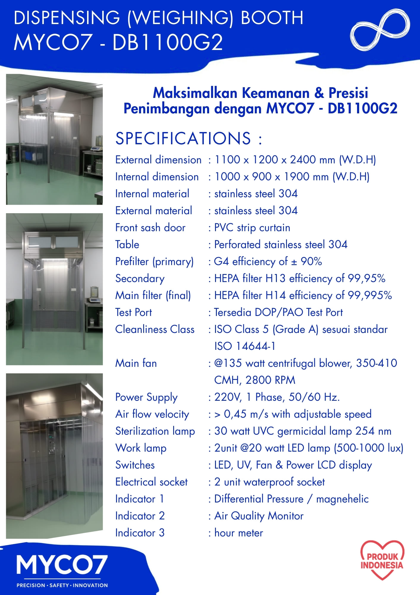 Katalog Dispensing booth weighing booth MYCO7 - DB1100G2 reverse laminar air flow p2