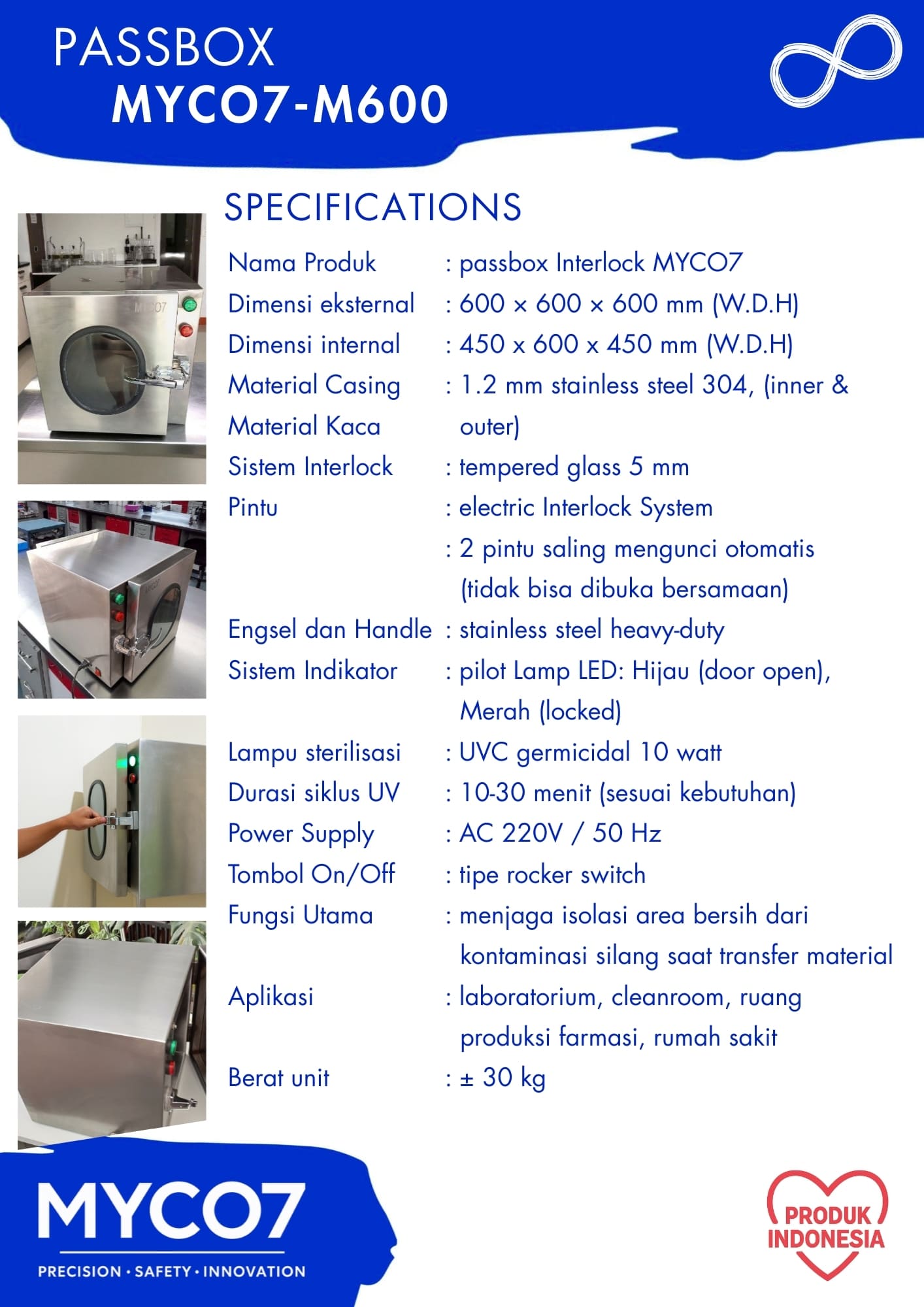 Katalog passbox Interlock MYCO7-M600 Stainless Steel 304 60×60×60 cm ganesha mycolab P2 (2)