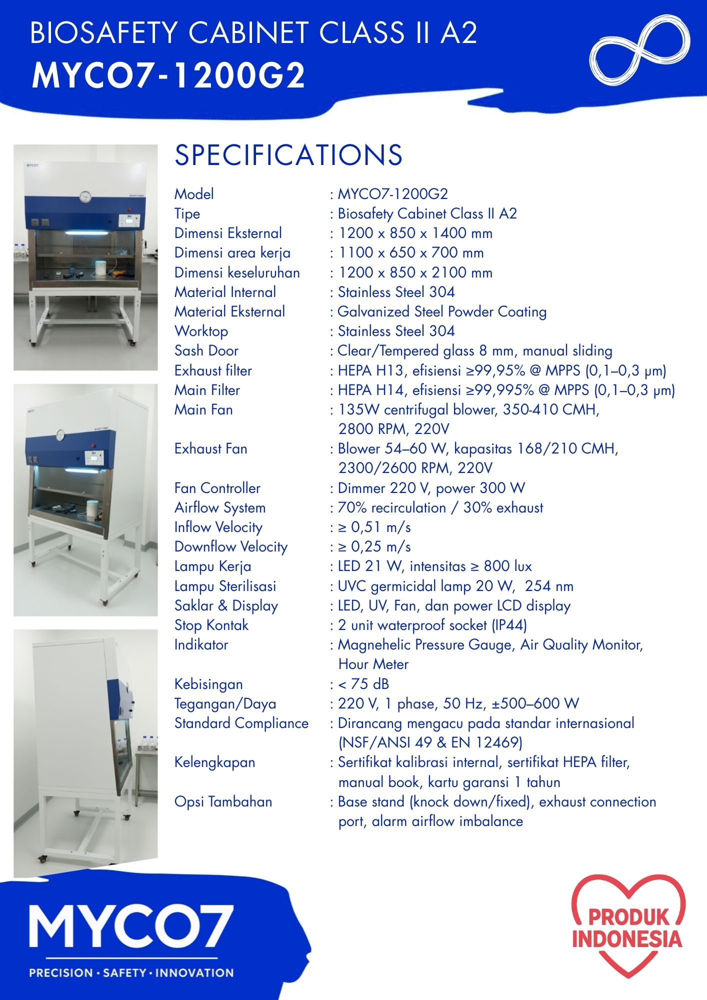 catalog biosafety cabinet class II A2 MYCO7-1200G2 ganesha mycolab p2