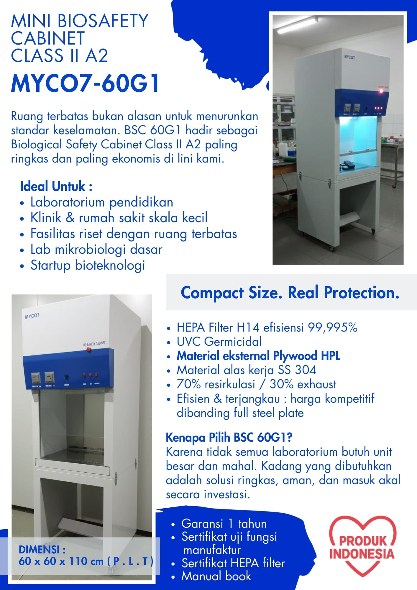 katalog BIOSAFETY CABINET BSC MYCO7-60G1 Ganesha Mycolab 2026-2027 P1