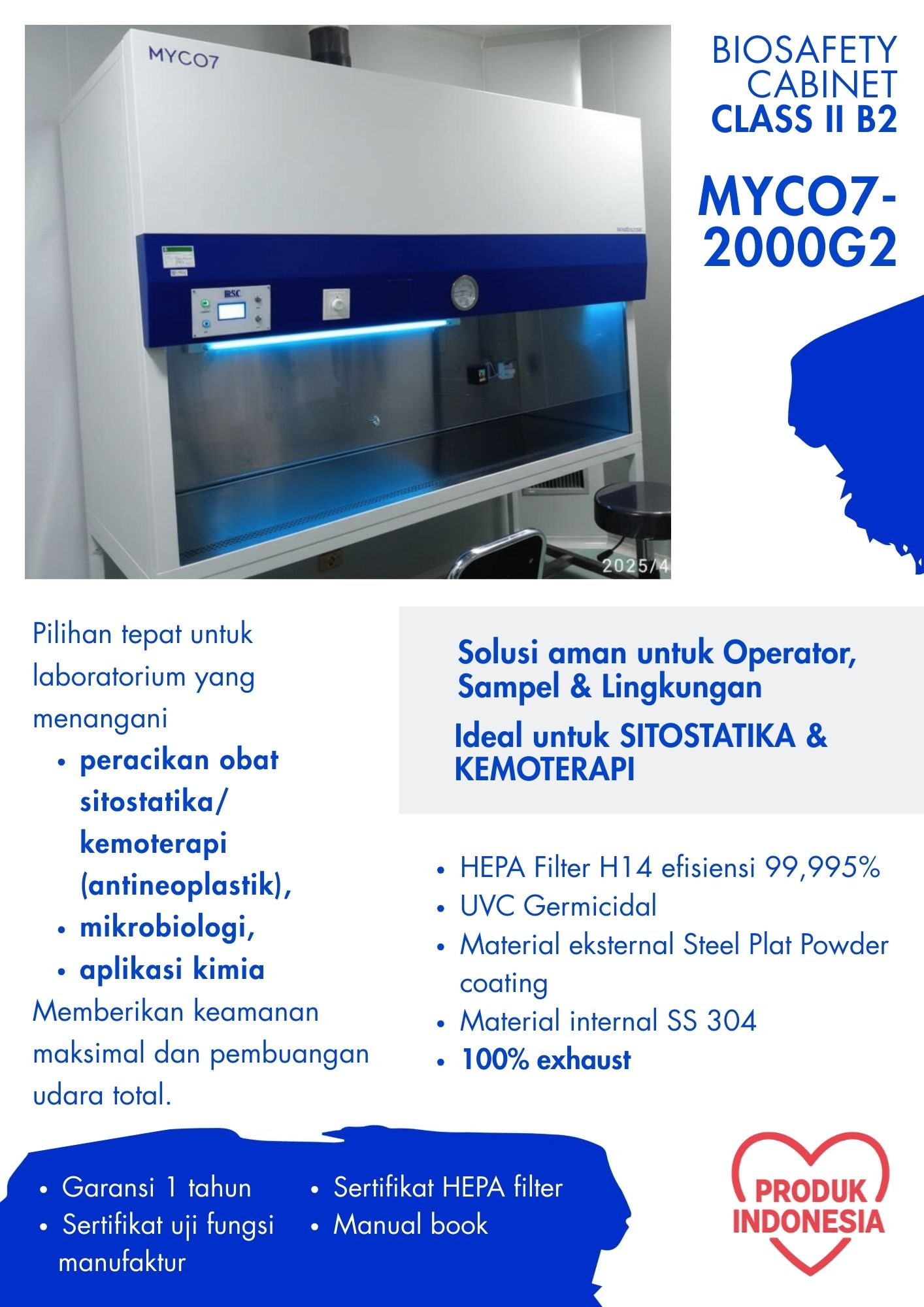 katalog Biosafety Cabinet BSC class II B2 MYCO7-2000G2 P1