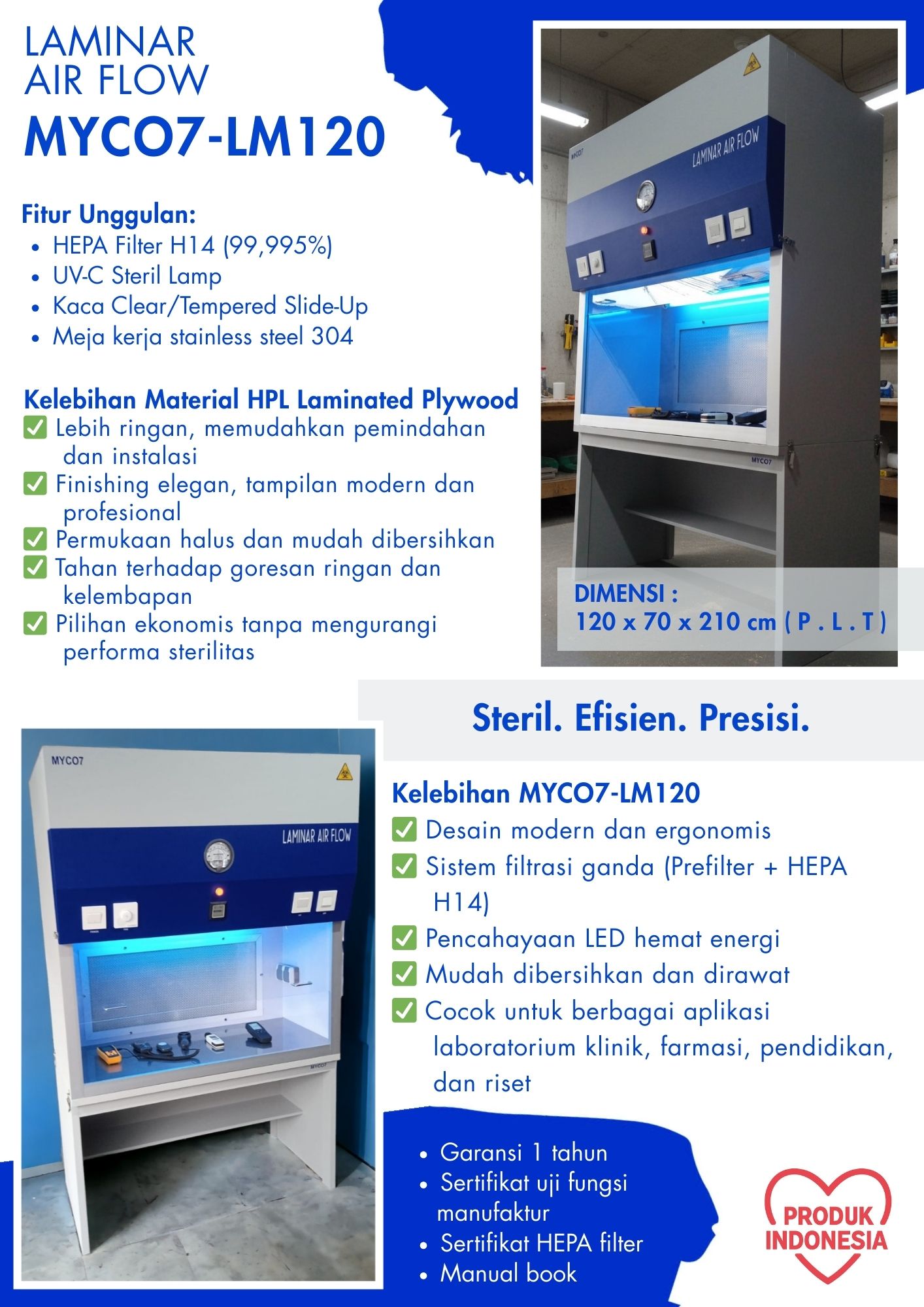 katalog LAF LAMINAR AIR FLOW MYCO7 LM120 GANESHA MYCOLAB INDONESIA 2026 P1