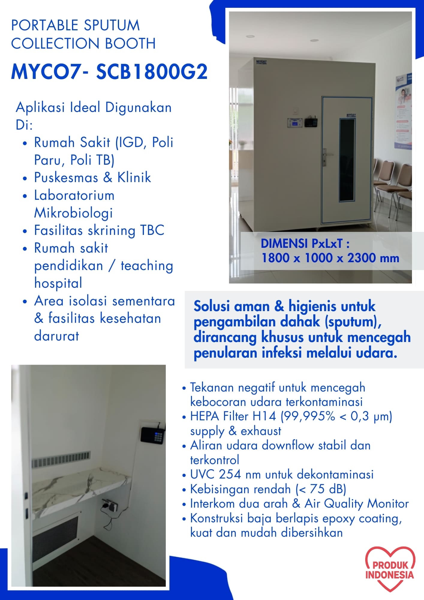 katalog Sputum Collection Booth SCB1800G1. kabinet pengambilan dahak. Ganesha Mycolab p1 (2)
