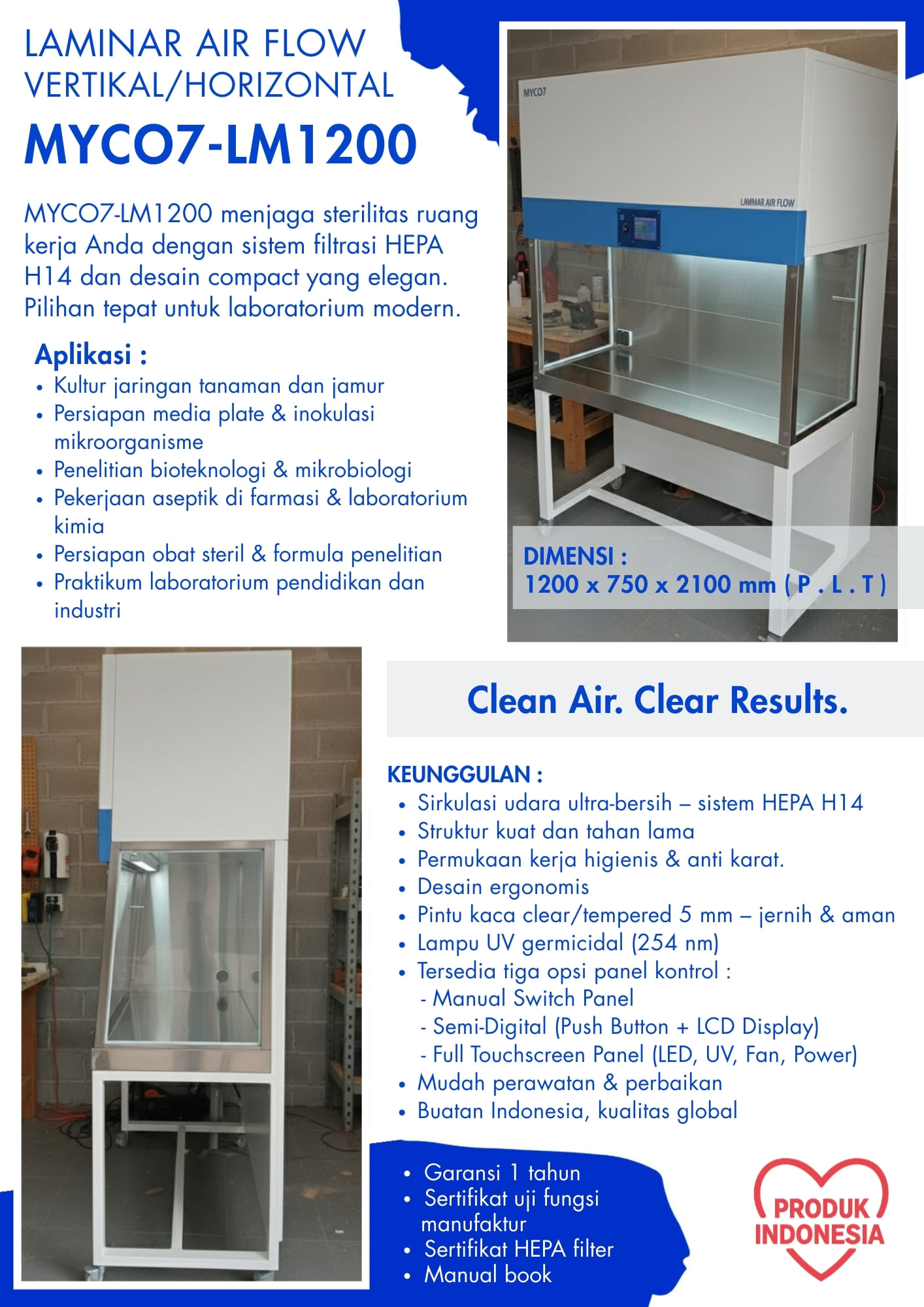 katalog laminar air flow LAF MYCO7-LM1200 ganesha mycolab indonesia p1
